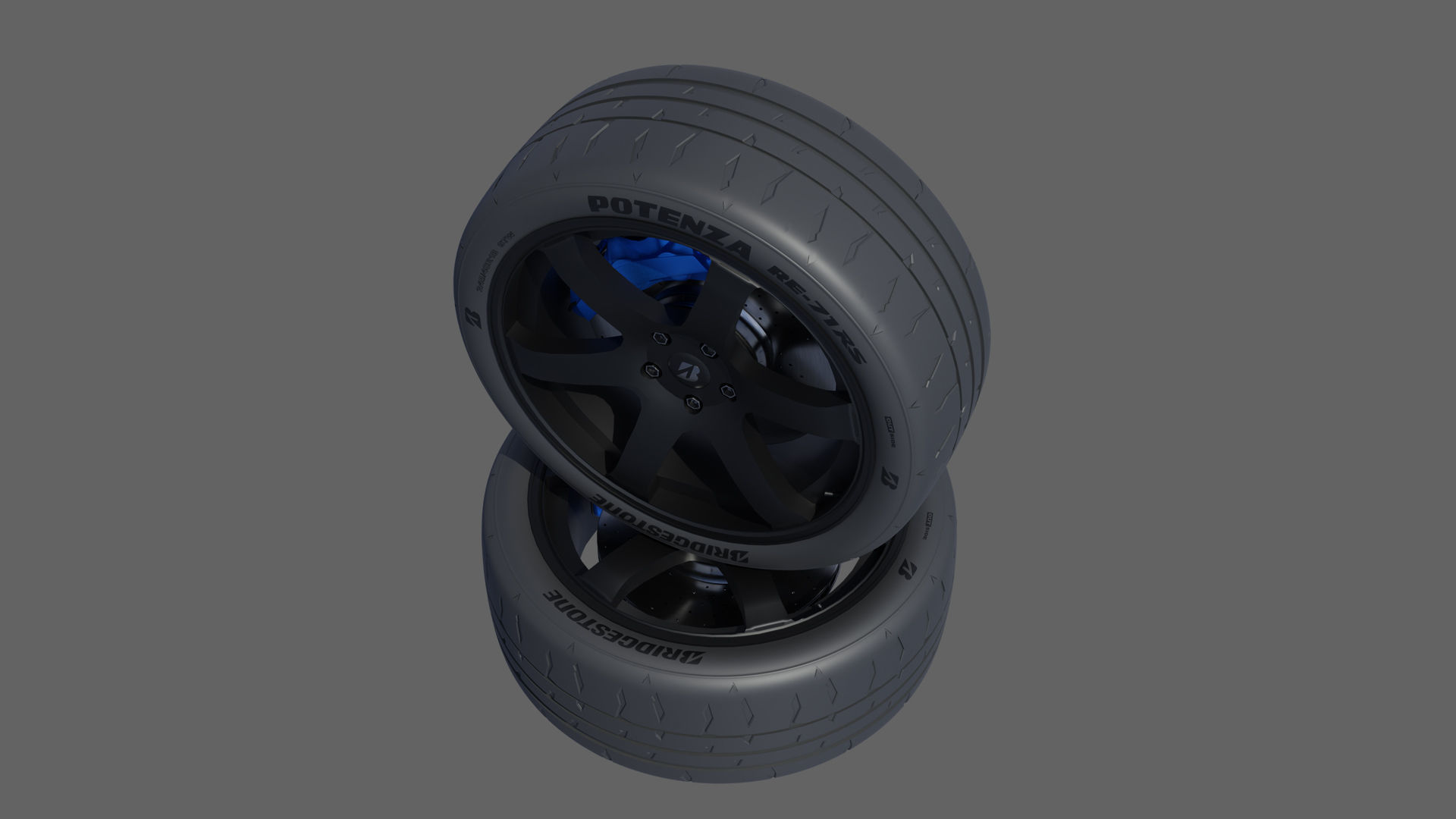 3d Wheel Model of  Bridgestone Potenza RE-71RS Low-poly 3D model_6