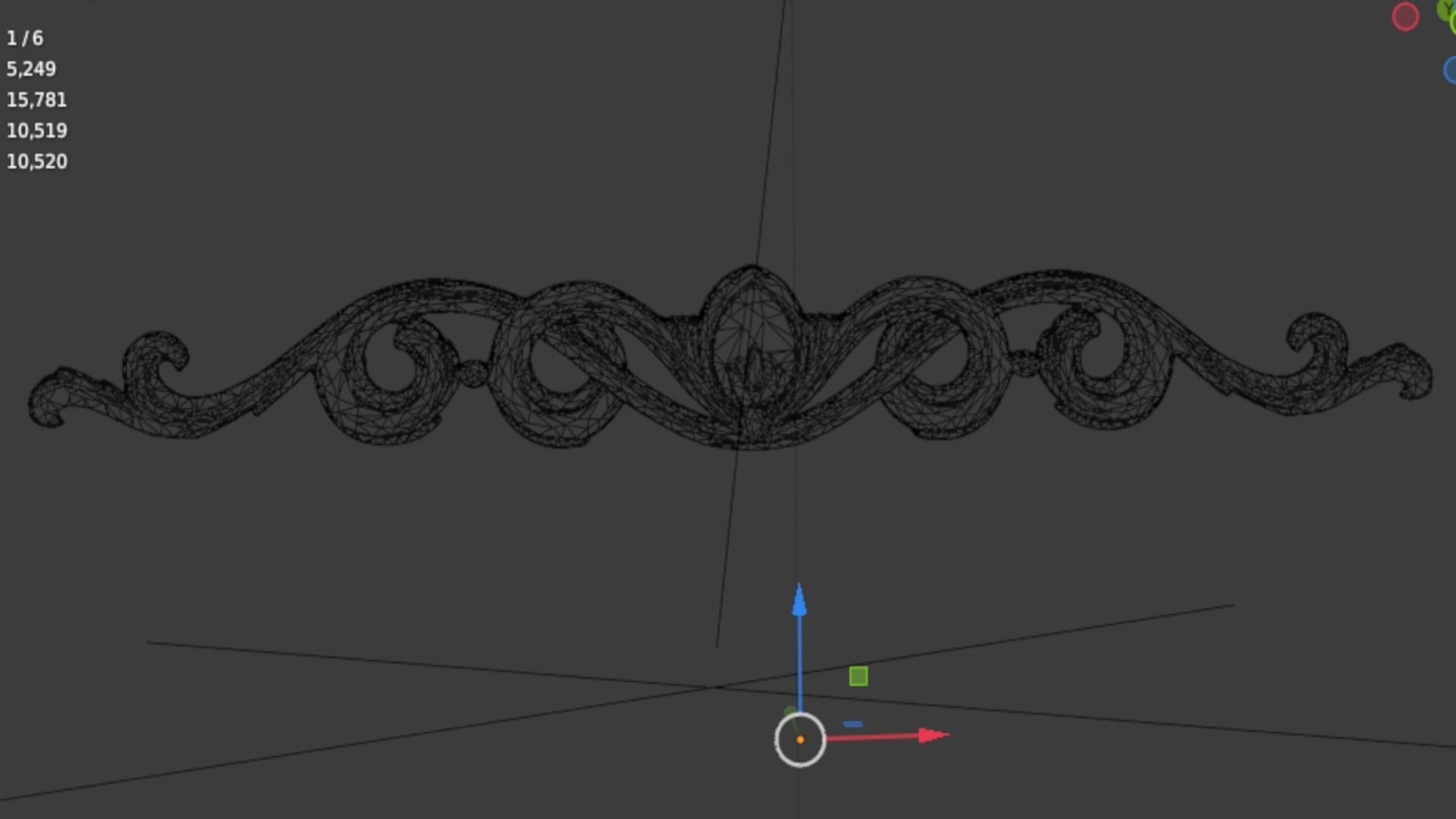 Classic carved decor ornament 368 3D model_6