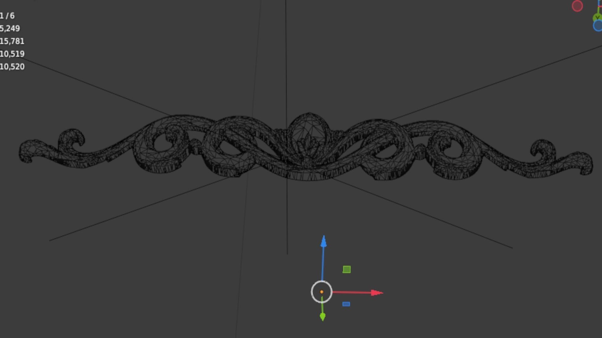 Classic carved decor ornament 368 3D model_7