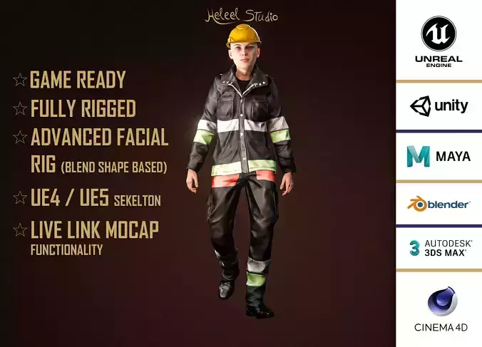 High Quality Female Worker 02 Low-poly 3D model