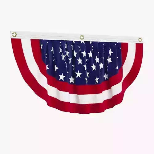 United States Flag Patriotic Bunting 3D model
