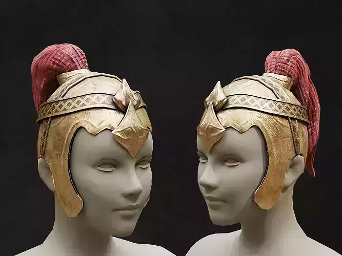 Helmet roman warrior game asset lowpoly