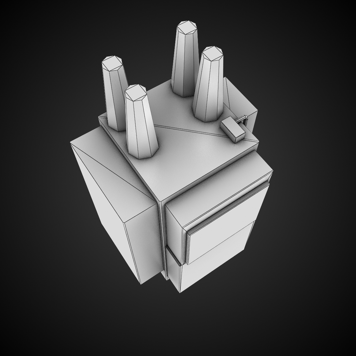 Power Transformer Low-poly 3D model_6