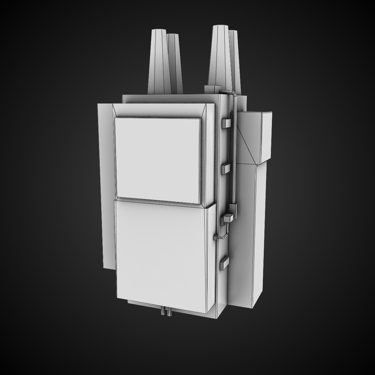 Power Transformer Low-poly 3D model_4
