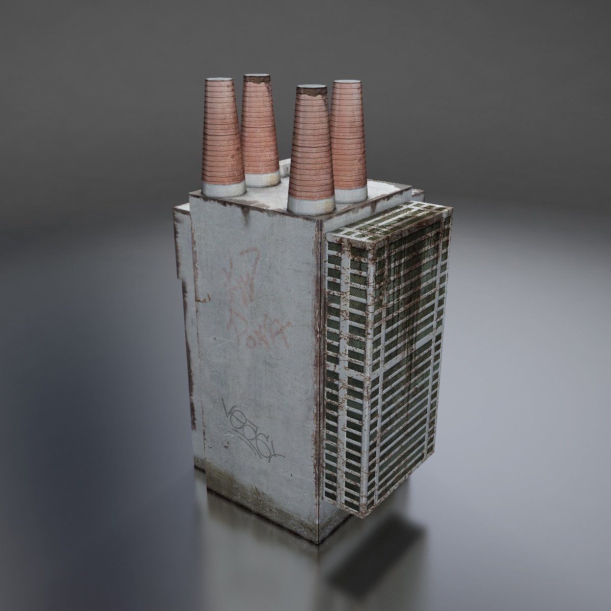 Power Transformer Low-poly 3D model_1