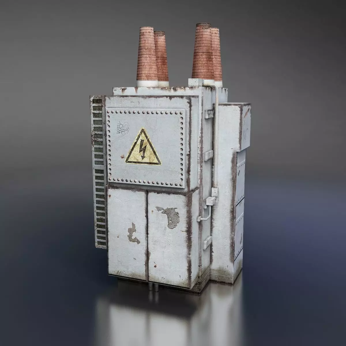 Power Transformer Low-poly 3D model_0