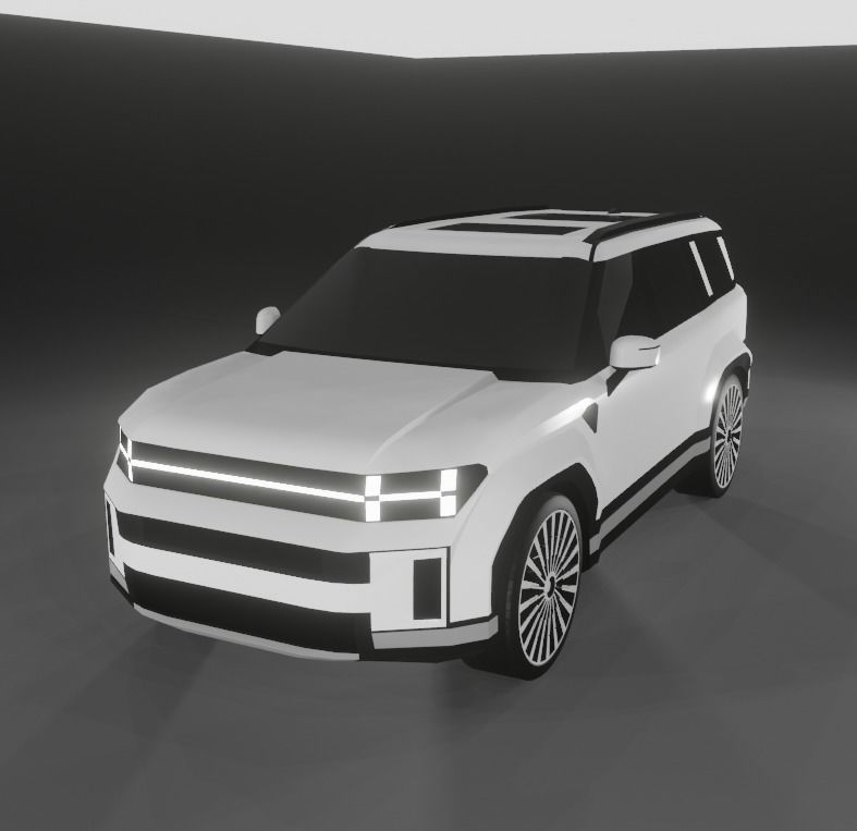 Hyundai Santa Fe Low-poly 3D model_12