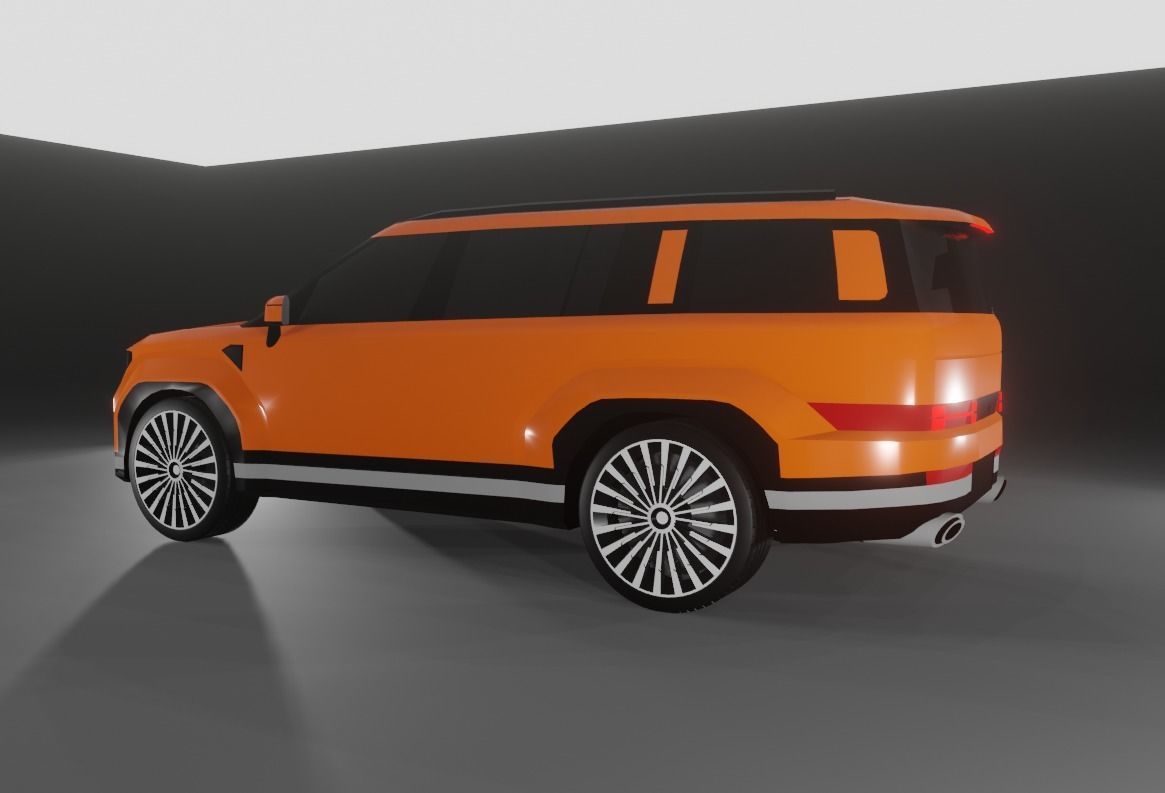 Hyundai Santa Fe Low-poly 3D model_4