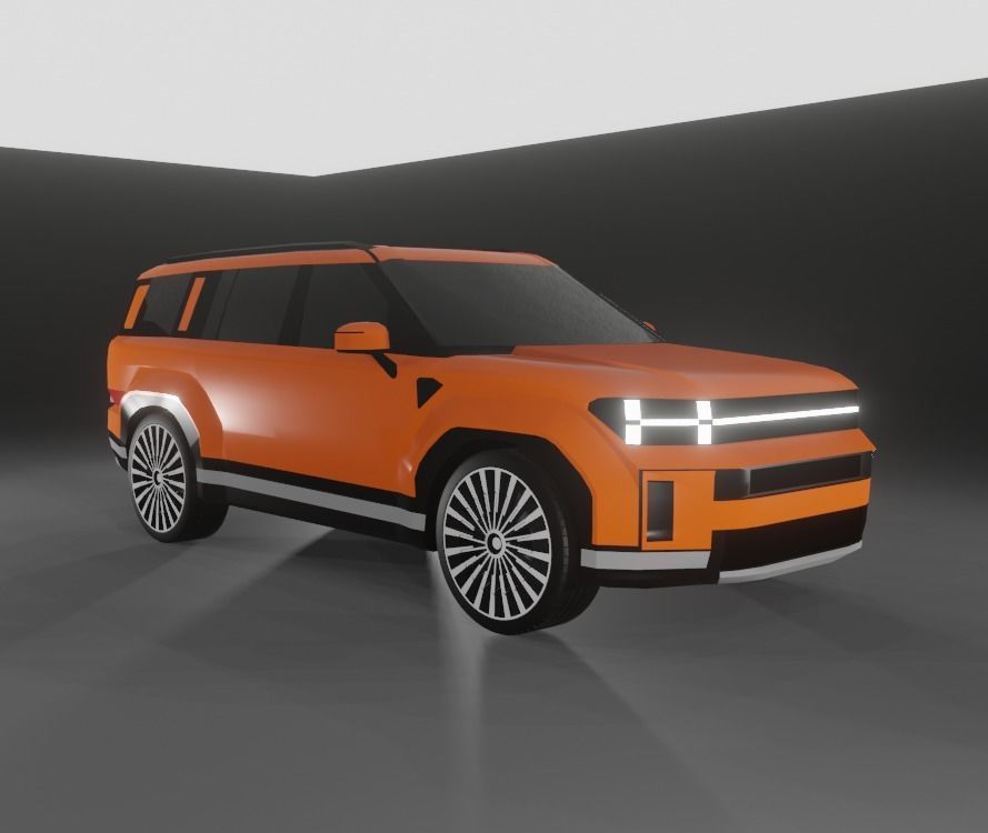 Hyundai Santa Fe Low-poly 3D model_2