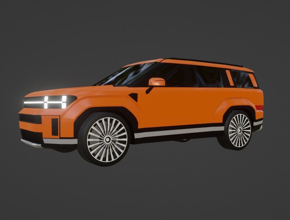 Hyundai Santa Fe Low-poly 3D model_10