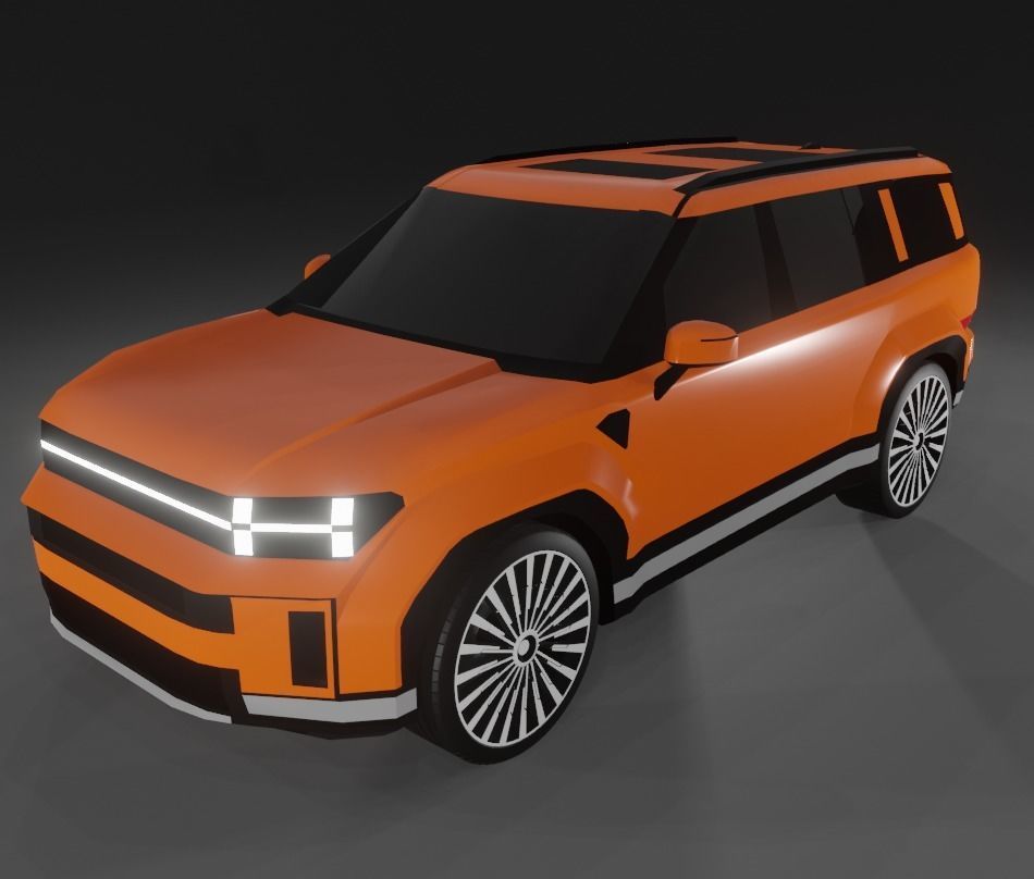 Hyundai Santa Fe Low-poly 3D model_1