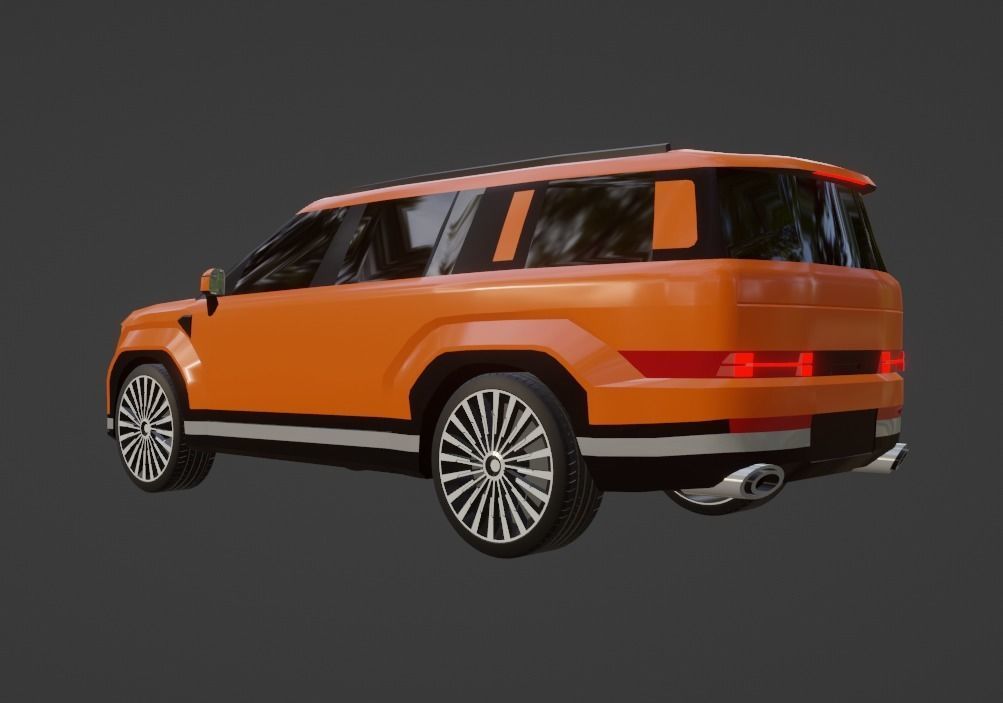 Hyundai Santa Fe Low-poly 3D model_11