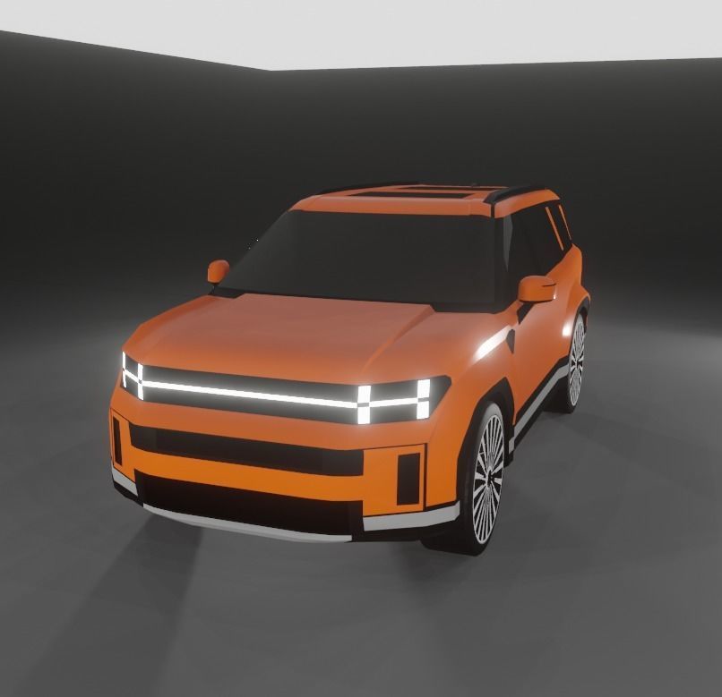 Hyundai Santa Fe Low-poly 3D model_7