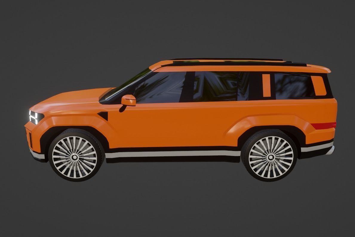 Hyundai Santa Fe Low-poly 3D model_9