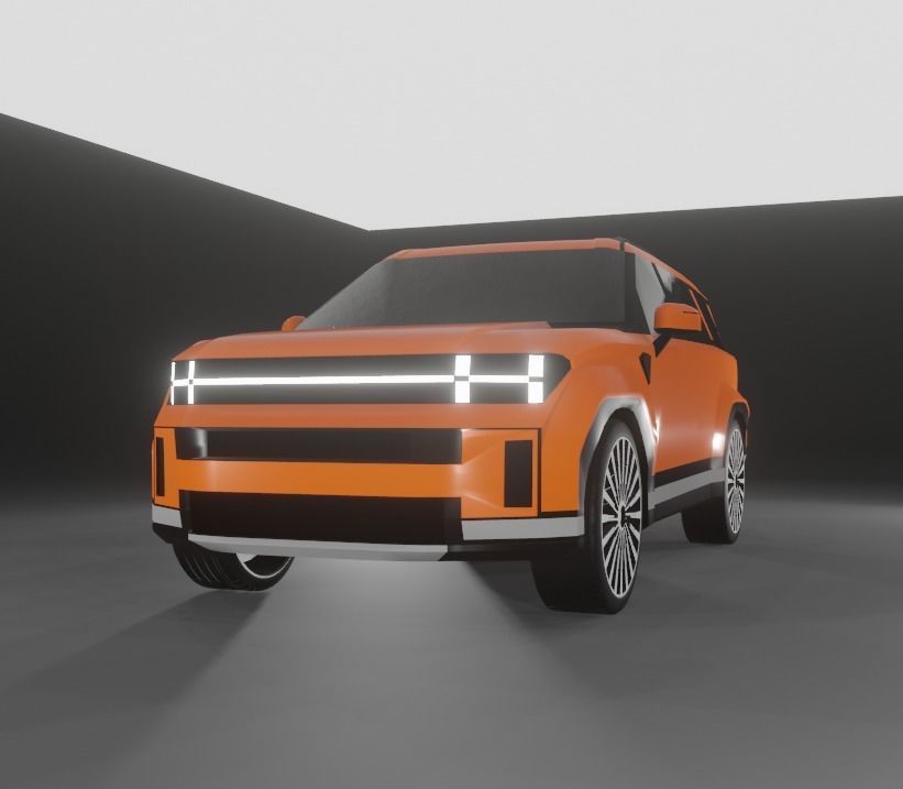 Hyundai Santa Fe Low-poly 3D model_3