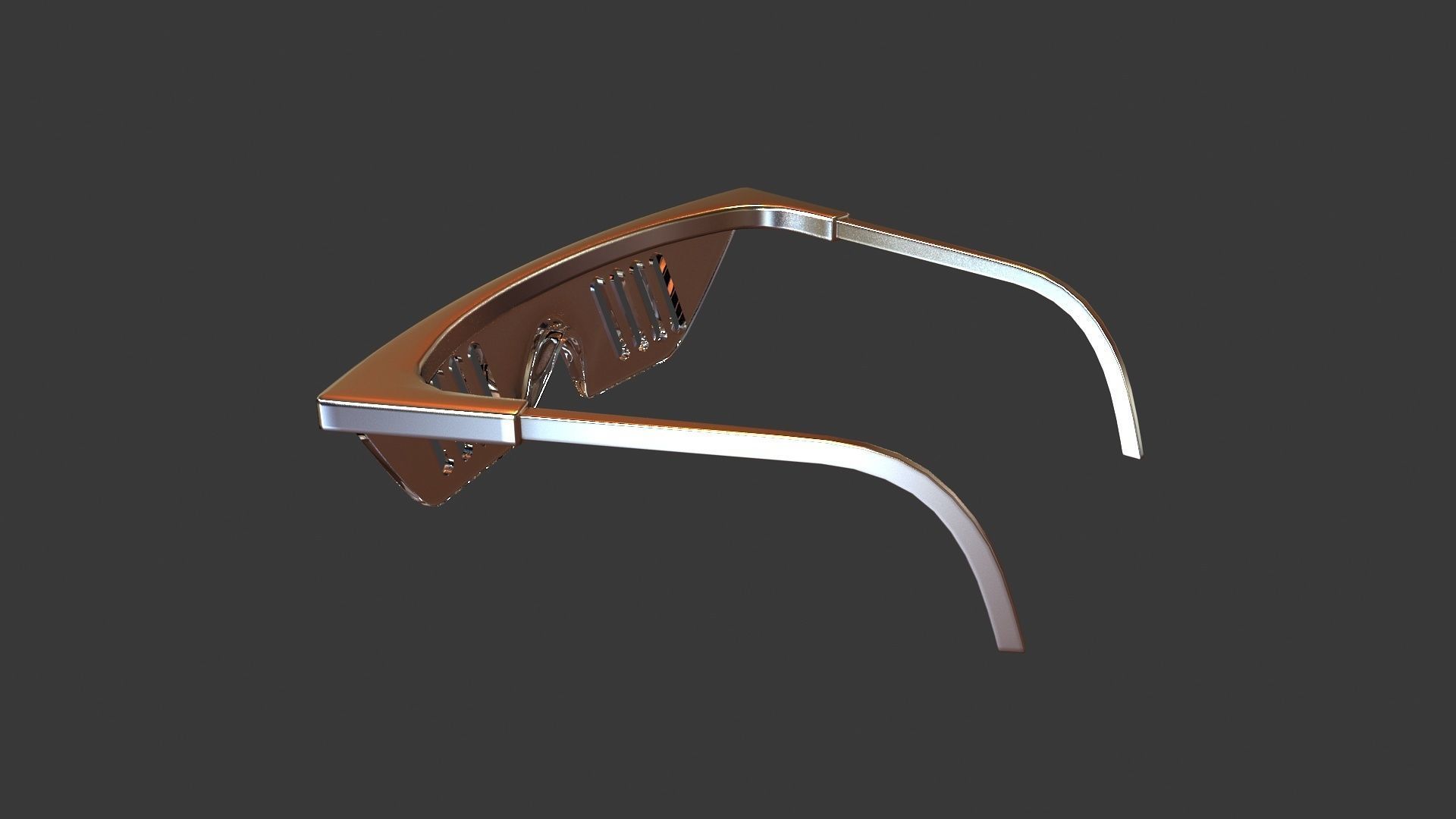 Punk glasses  fashion mirrors  glasses  retro 3D model_4