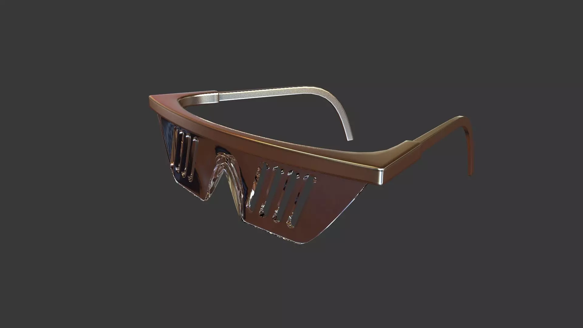 Punk glasses  fashion mirrors  glasses  retro 3D model_0