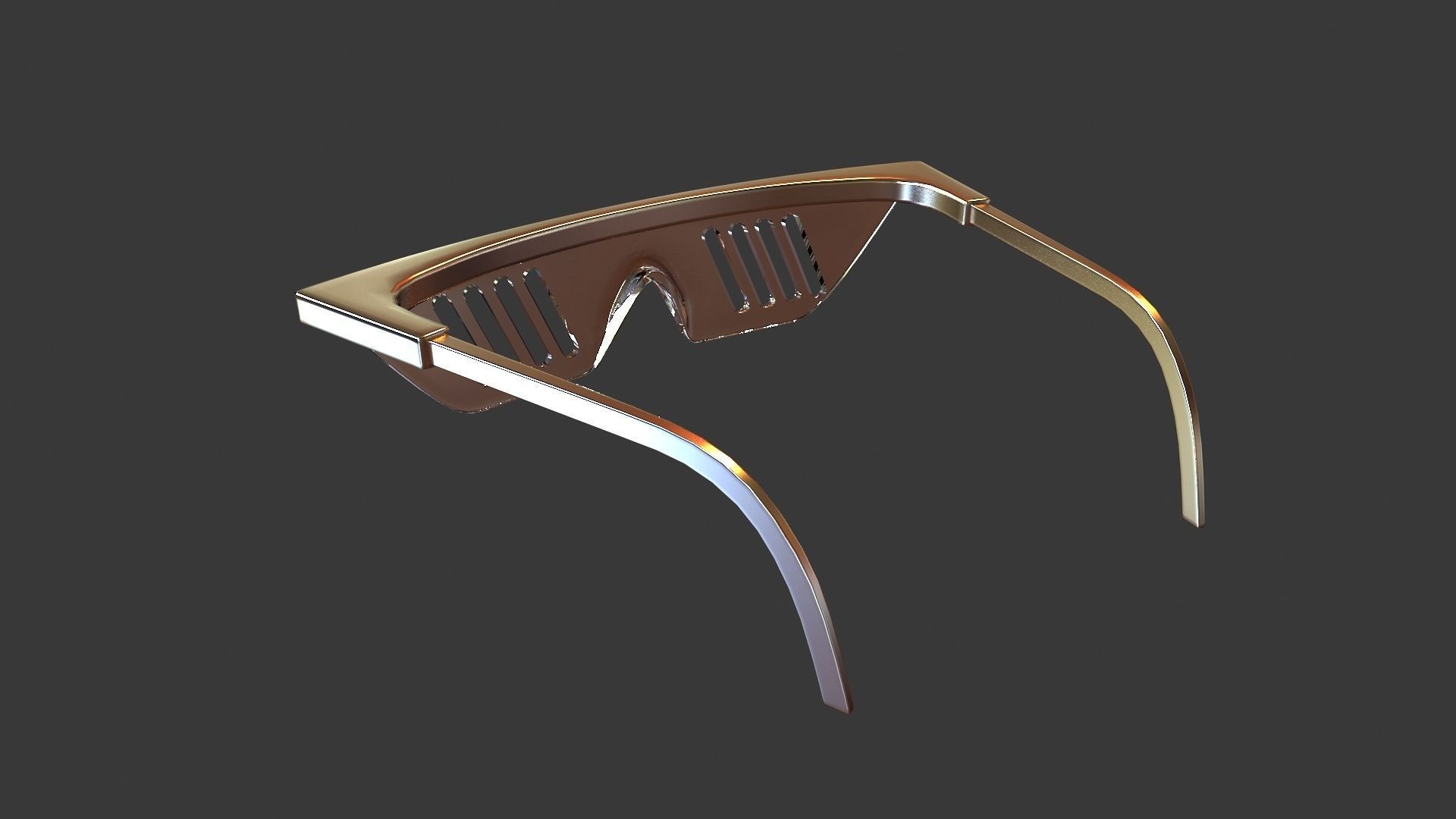 Punk glasses  fashion mirrors  glasses  retro 3D model_2