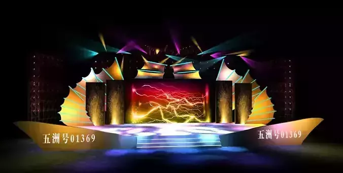 Concert party carnival stage 70 3D model