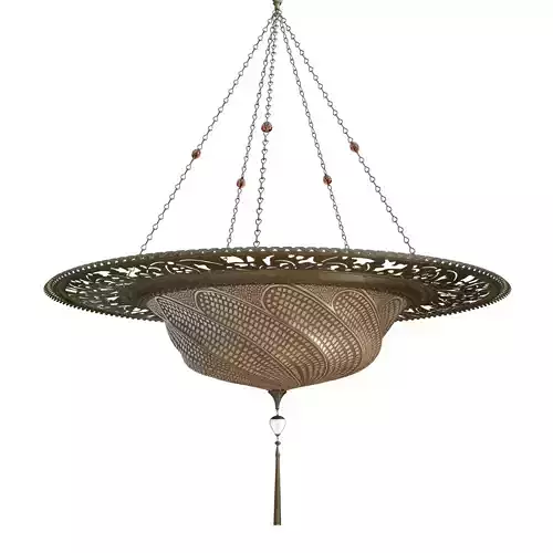 Scudo Saraceno Glass lamp with metal ring   Gold Mosaic