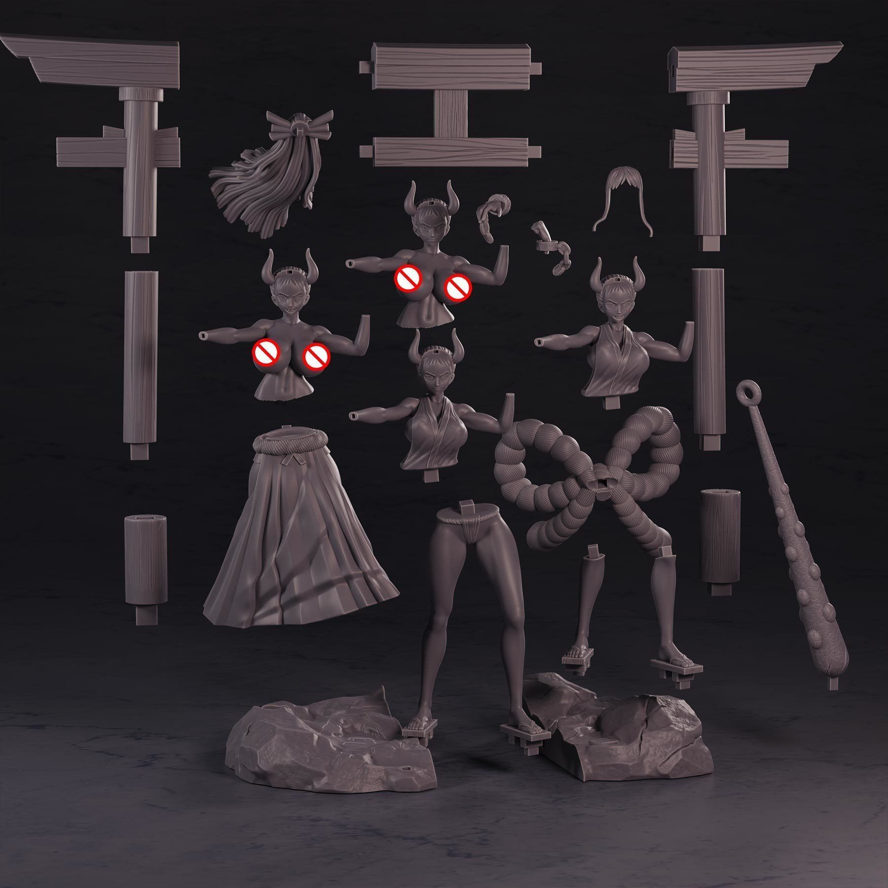 One Piece Yamato Figure 3D print model_15