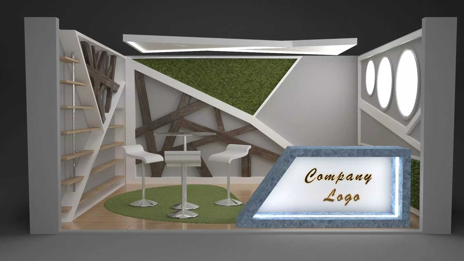 Small minimalist exhibition stall 3D model