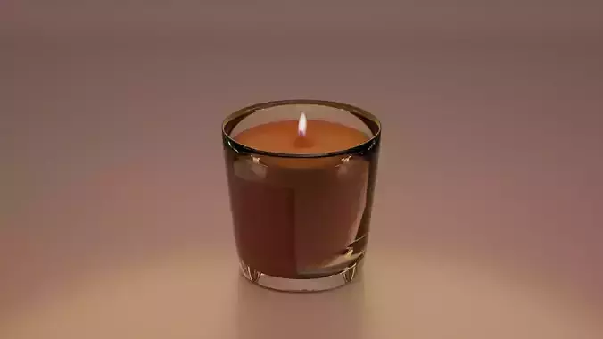 Orange Pumpkin Spice Candle with Animated Fire Halloween 3D model