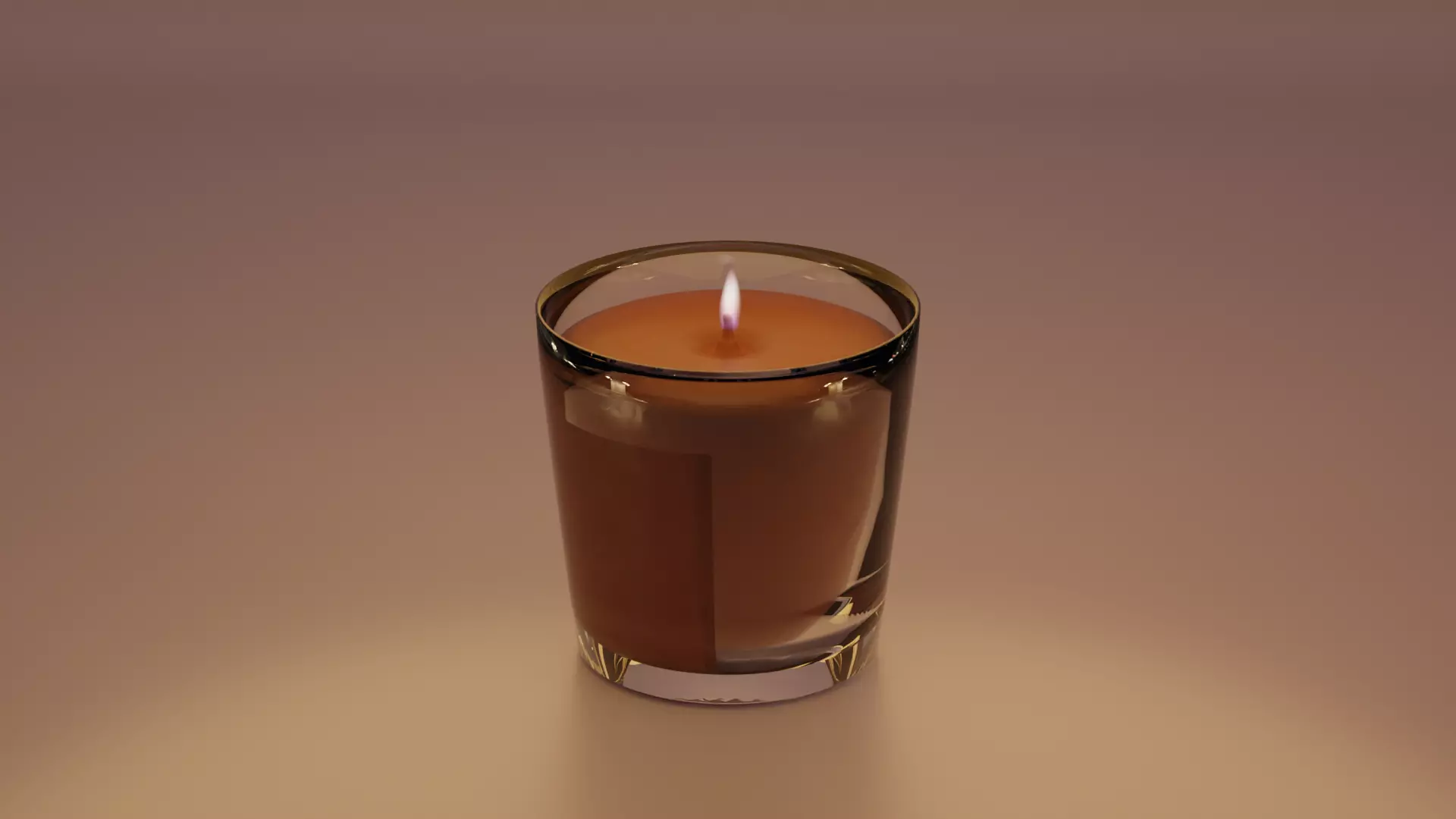 Orange Pumpkin Spice Candle with Animated Fire Halloween 3D model_0