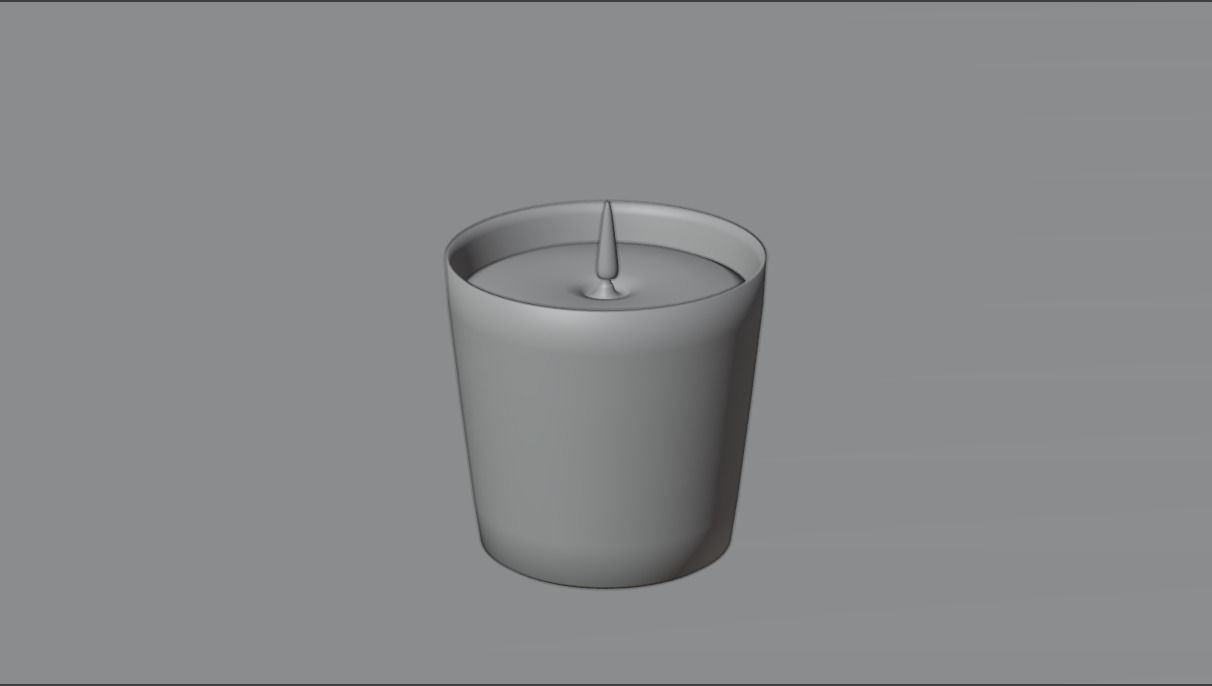 Orange Pumpkin Spice Candle with Animated Fire Halloween 3D model_11