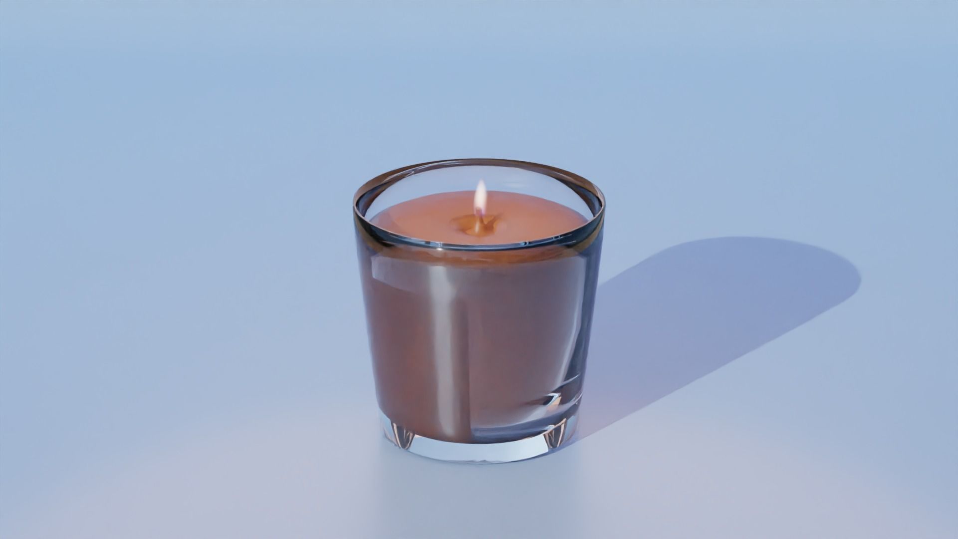 Orange Pumpkin Spice Candle with Animated Fire Halloween 3D model_6
