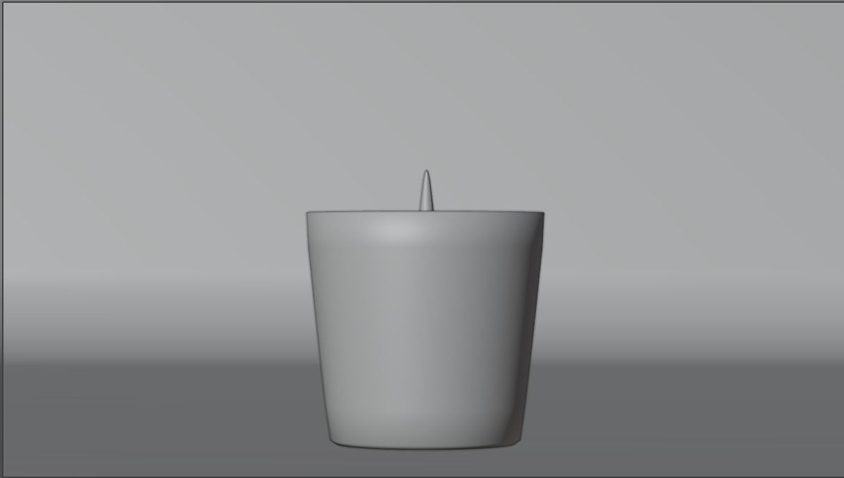 Orange Pumpkin Spice Candle with Animated Fire Halloween 3D model_8