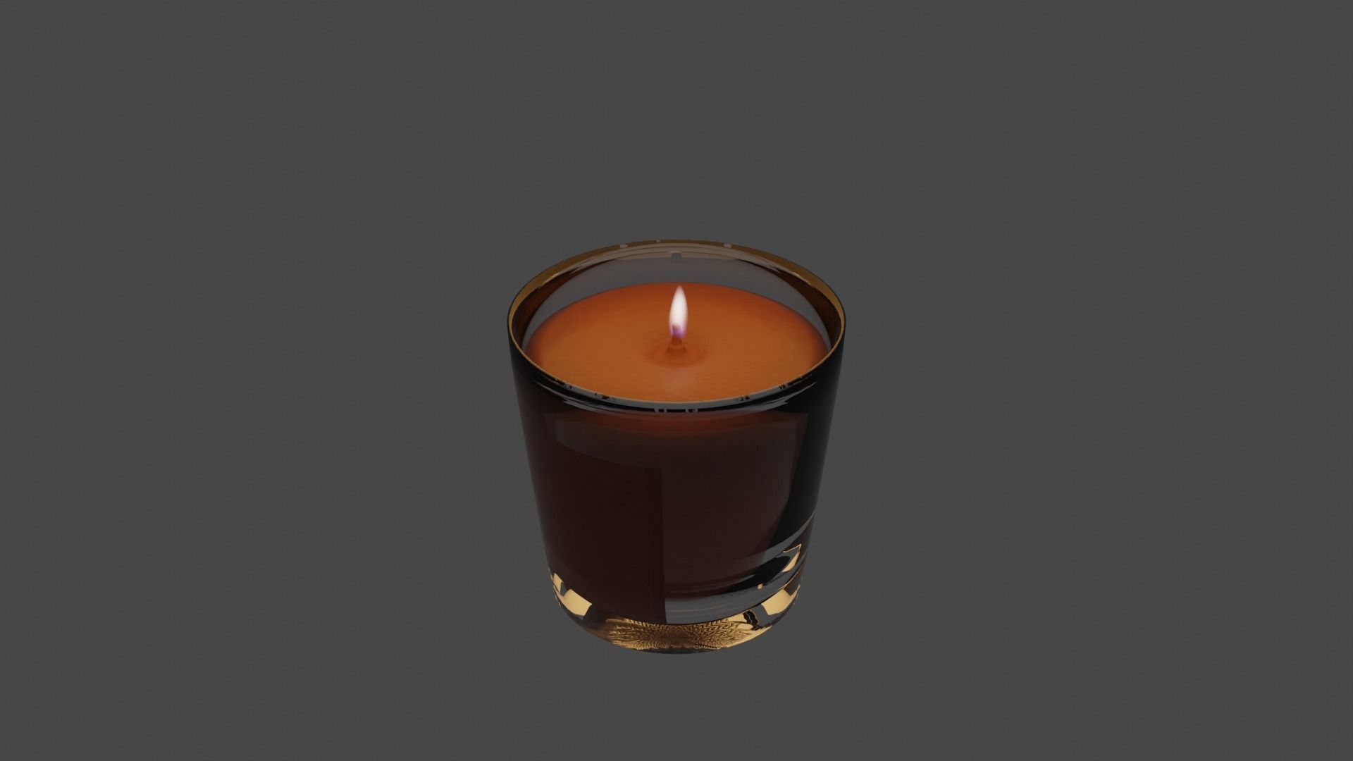 Orange Pumpkin Spice Candle with Animated Fire Halloween 3D model_1