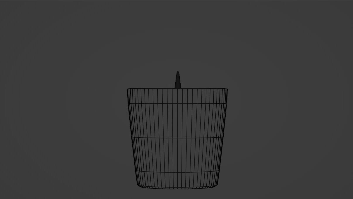 Orange Pumpkin Spice Candle with Animated Fire Halloween 3D model_9