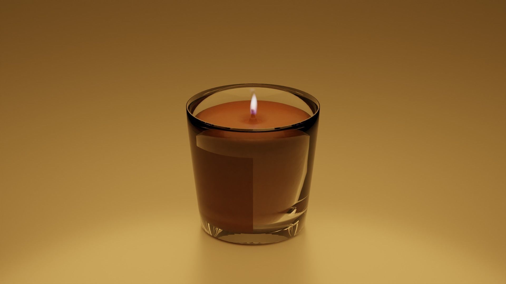 Orange Pumpkin Spice Candle with Animated Fire Halloween 3D model_3