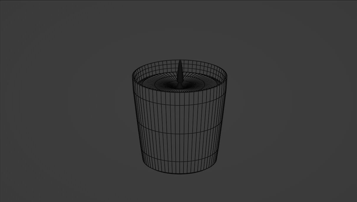 Orange Pumpkin Spice Candle with Animated Fire Halloween 3D model_12