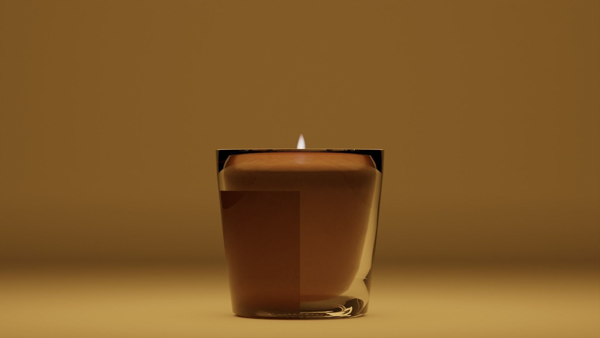 Orange Pumpkin Spice Candle with Animated Fire Halloween 3D model_5