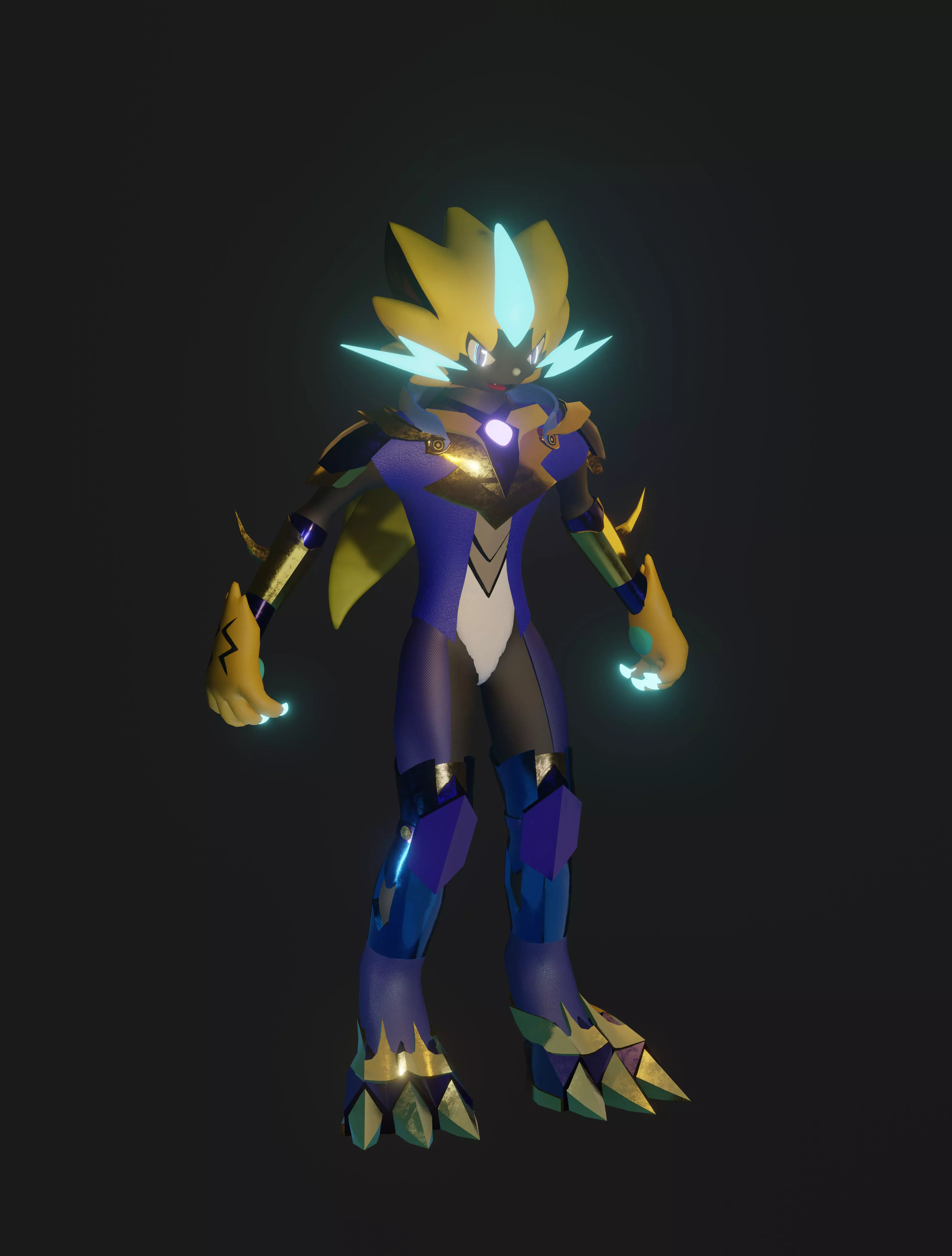 Pokemon Zeraora Low-poly 3D model