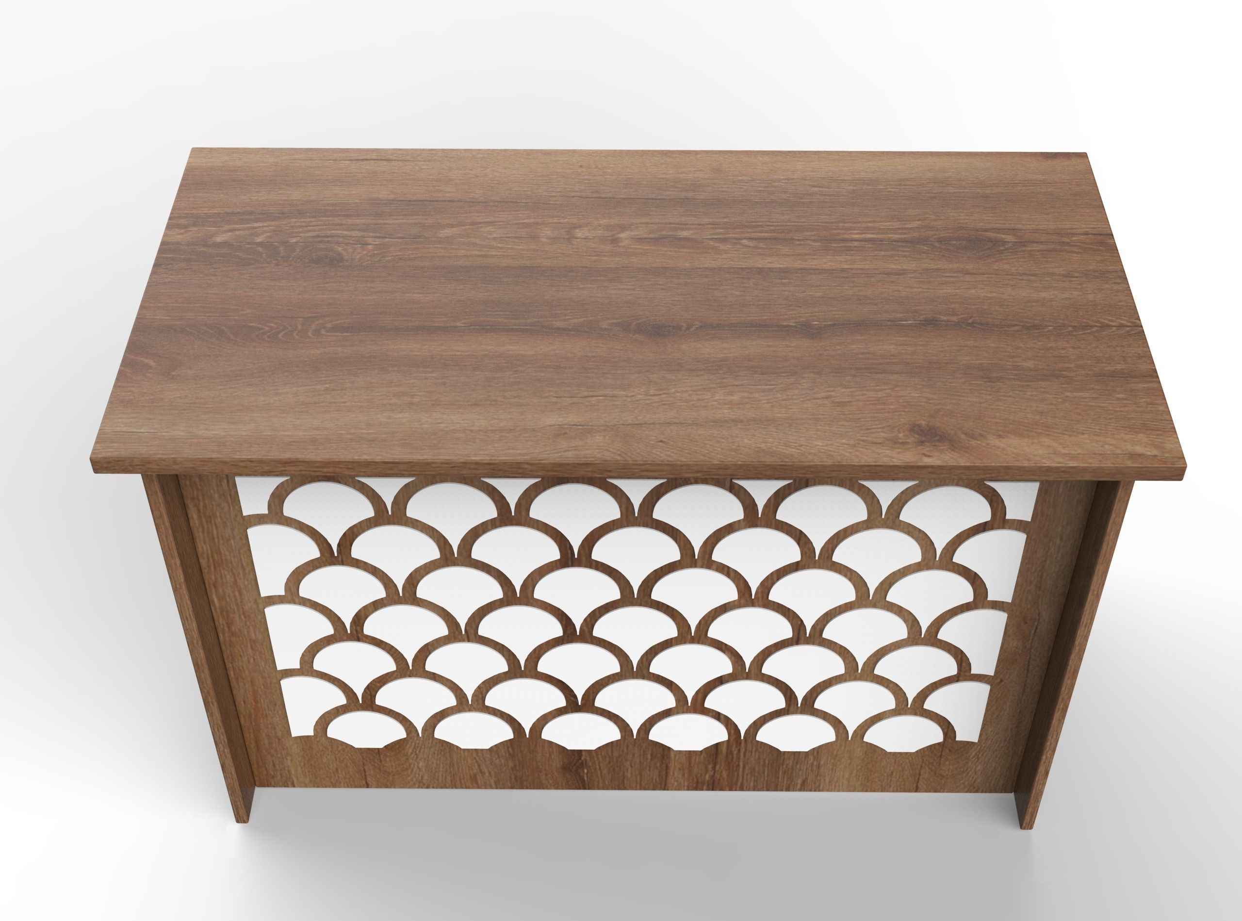 Wooden table Low-poly 3D model_3