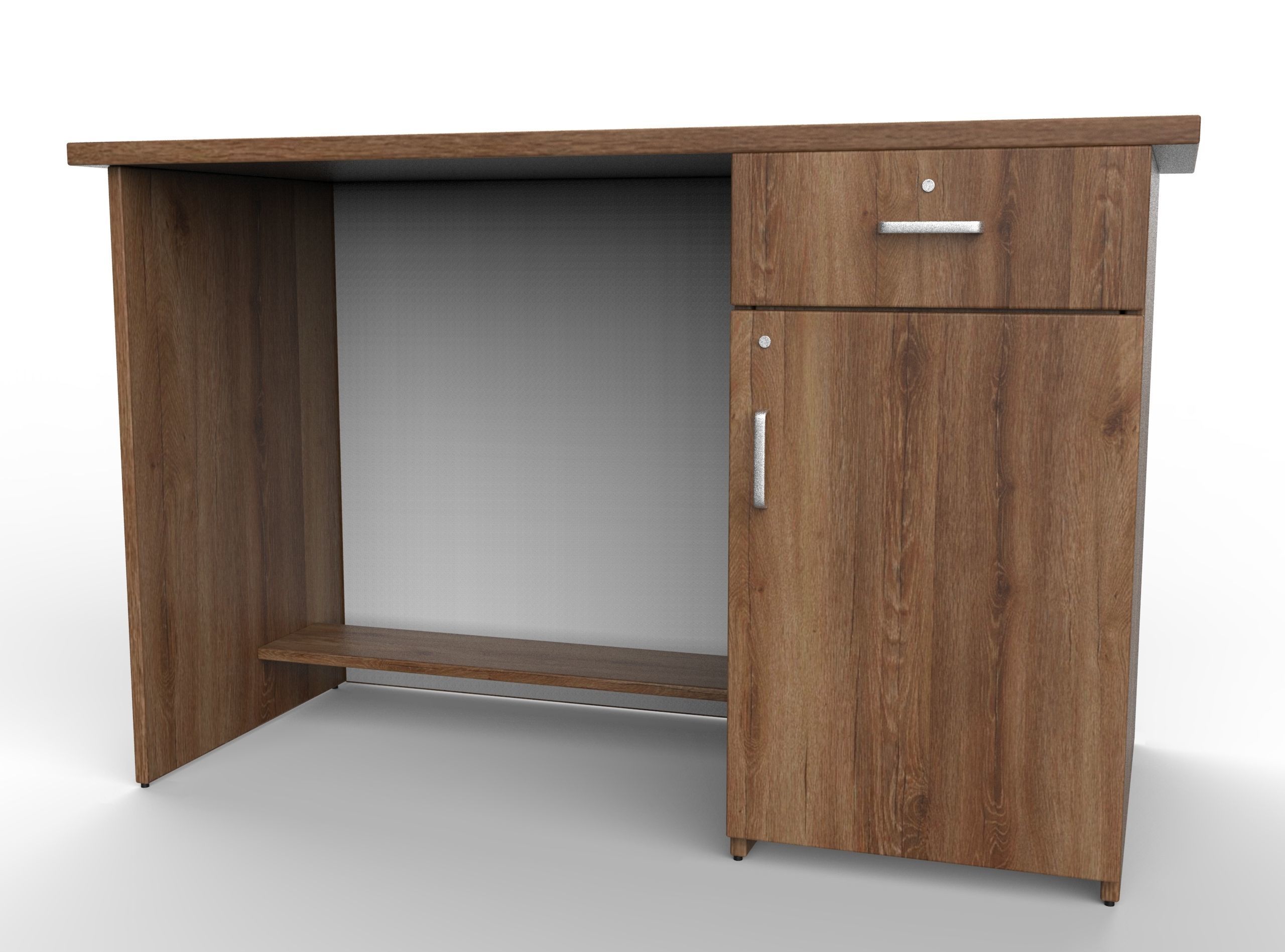 Wooden table Low-poly 3D model_2