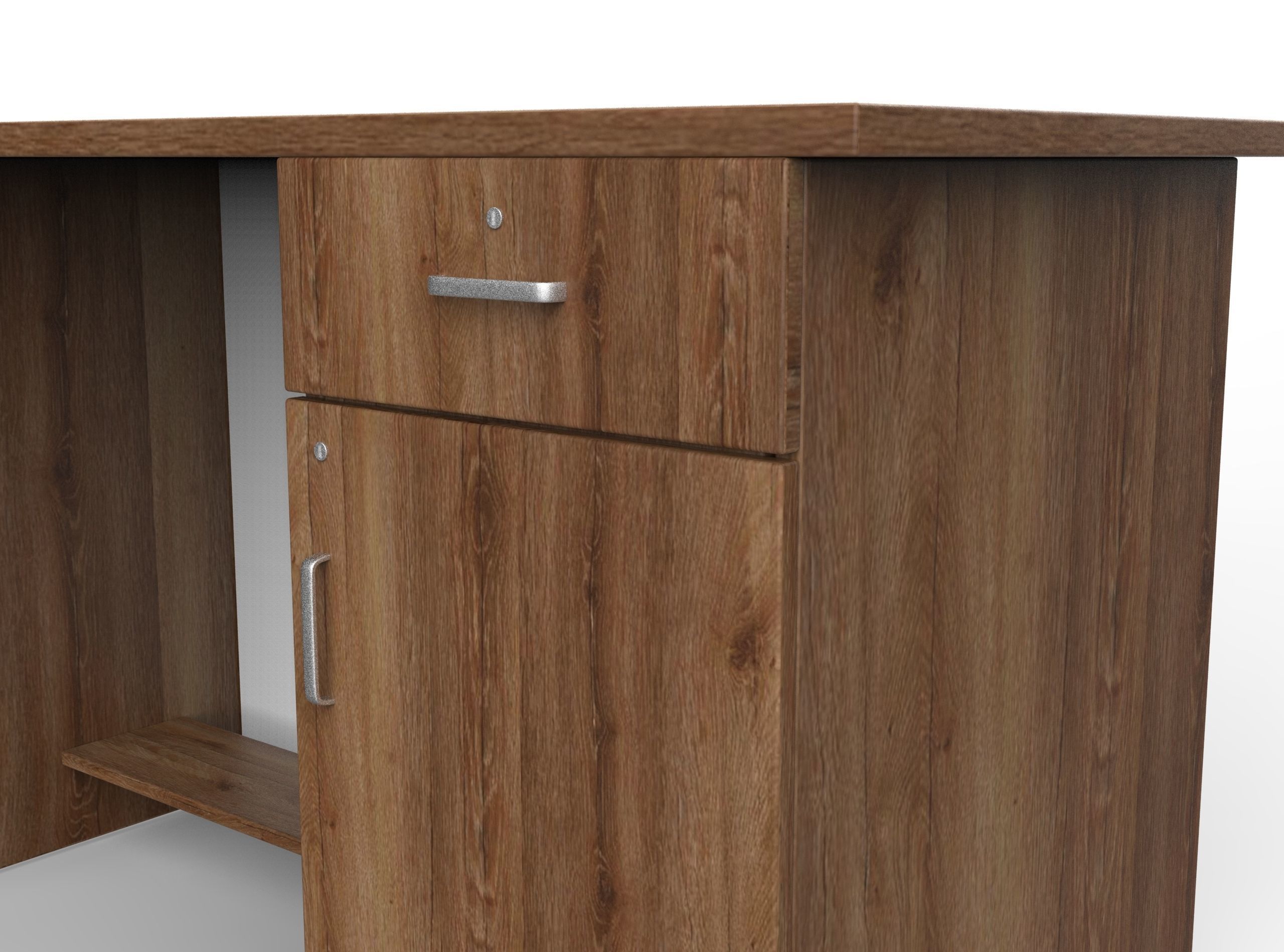 Wooden table Low-poly 3D model_5