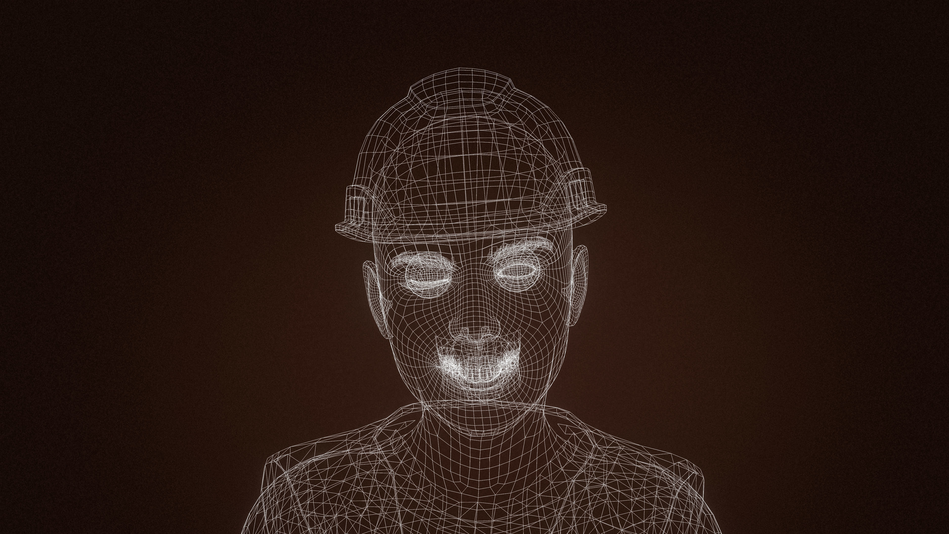 High Quality Female Army Worker Low-poly 3D model_21