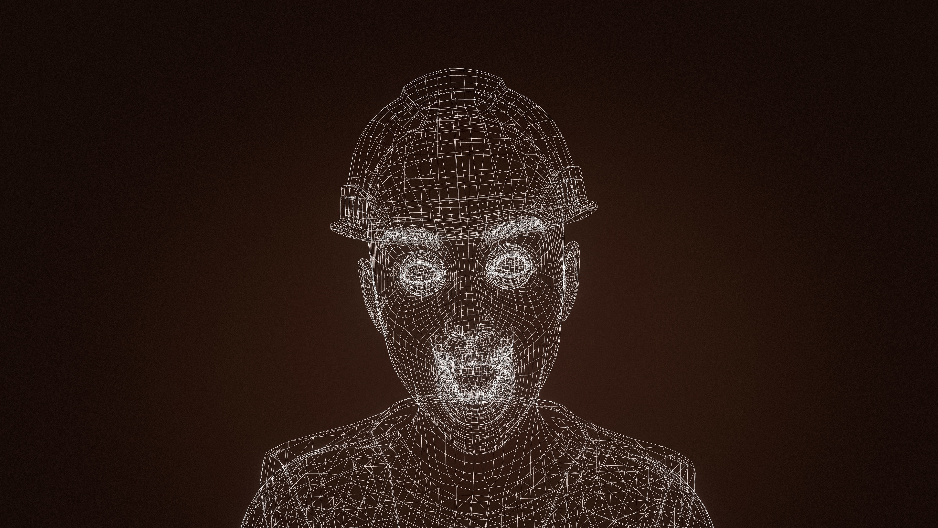 High Quality Female Army Worker Low-poly 3D model_23