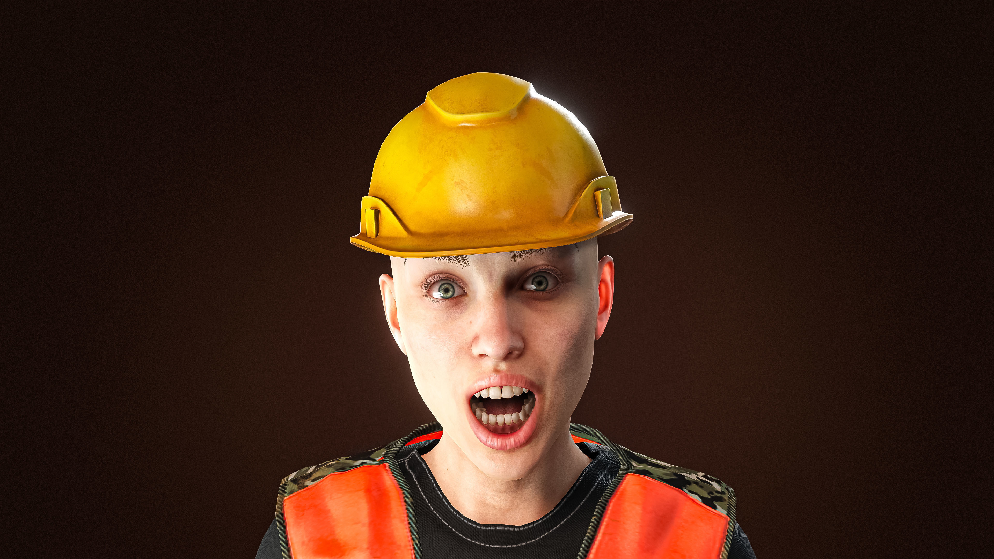 High Quality Female Army Worker Low-poly 3D model_12