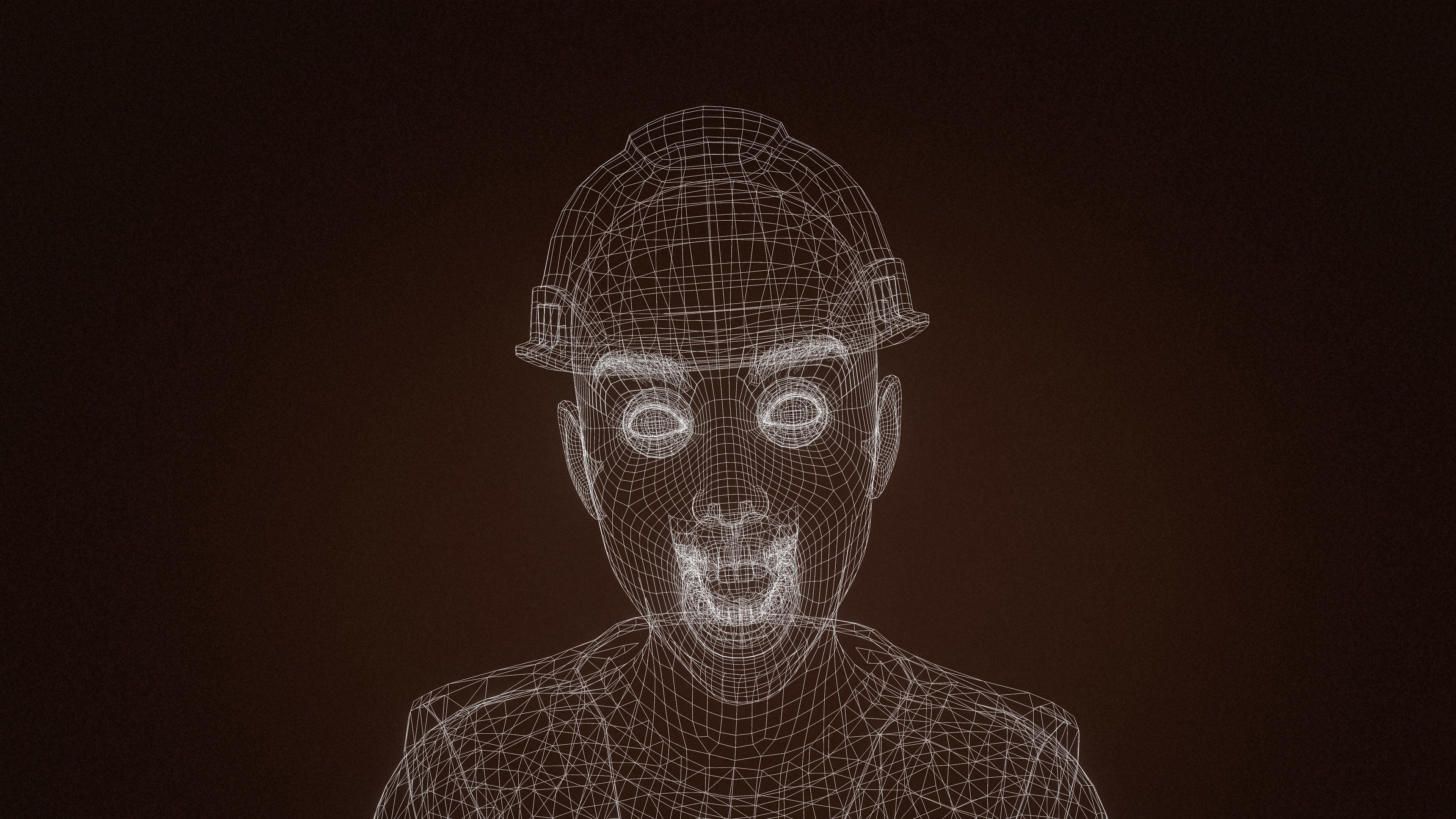 High Quality Female Army Worker Low-poly 3D model_22