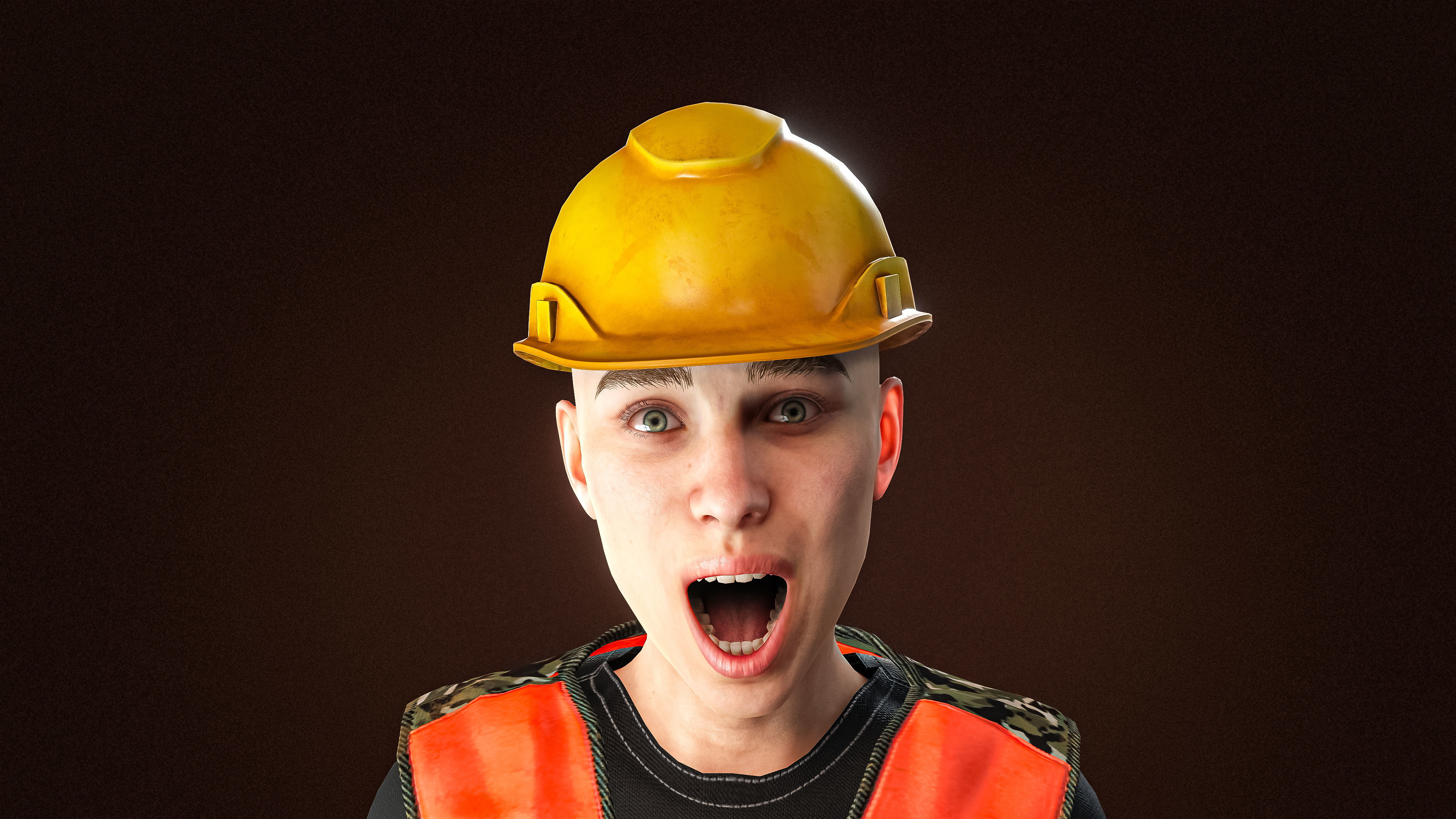 High Quality Female Army Worker Low-poly 3D model_10