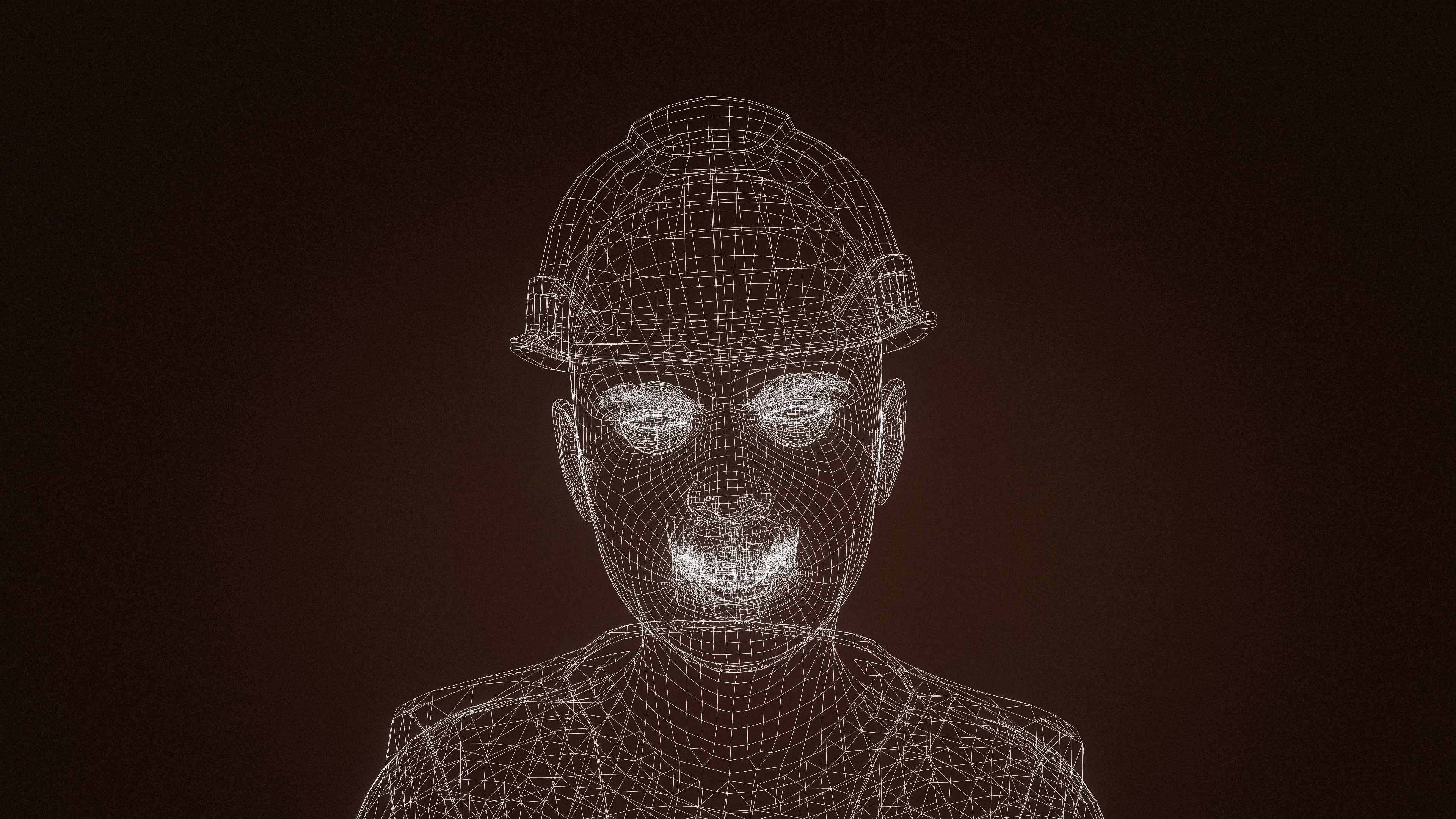 High Quality Female Army Worker Low-poly 3D model_17