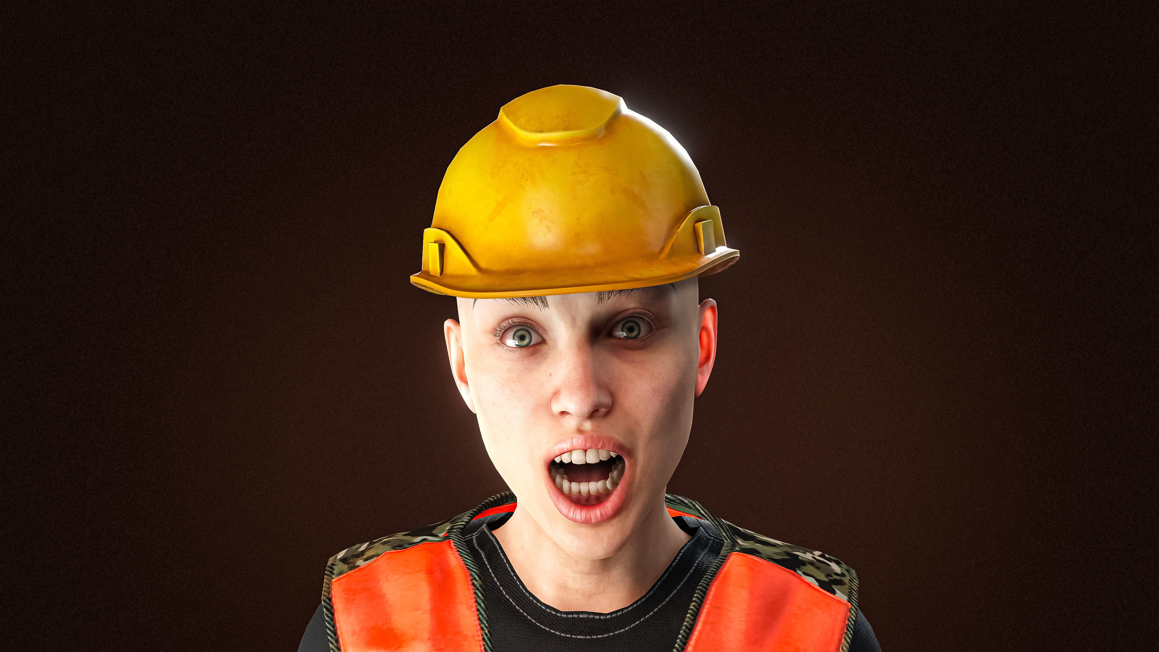 High Quality Female Army Worker Low-poly 3D model_11