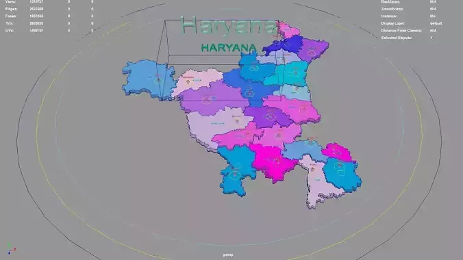Haryana  India map region 3D model geography political