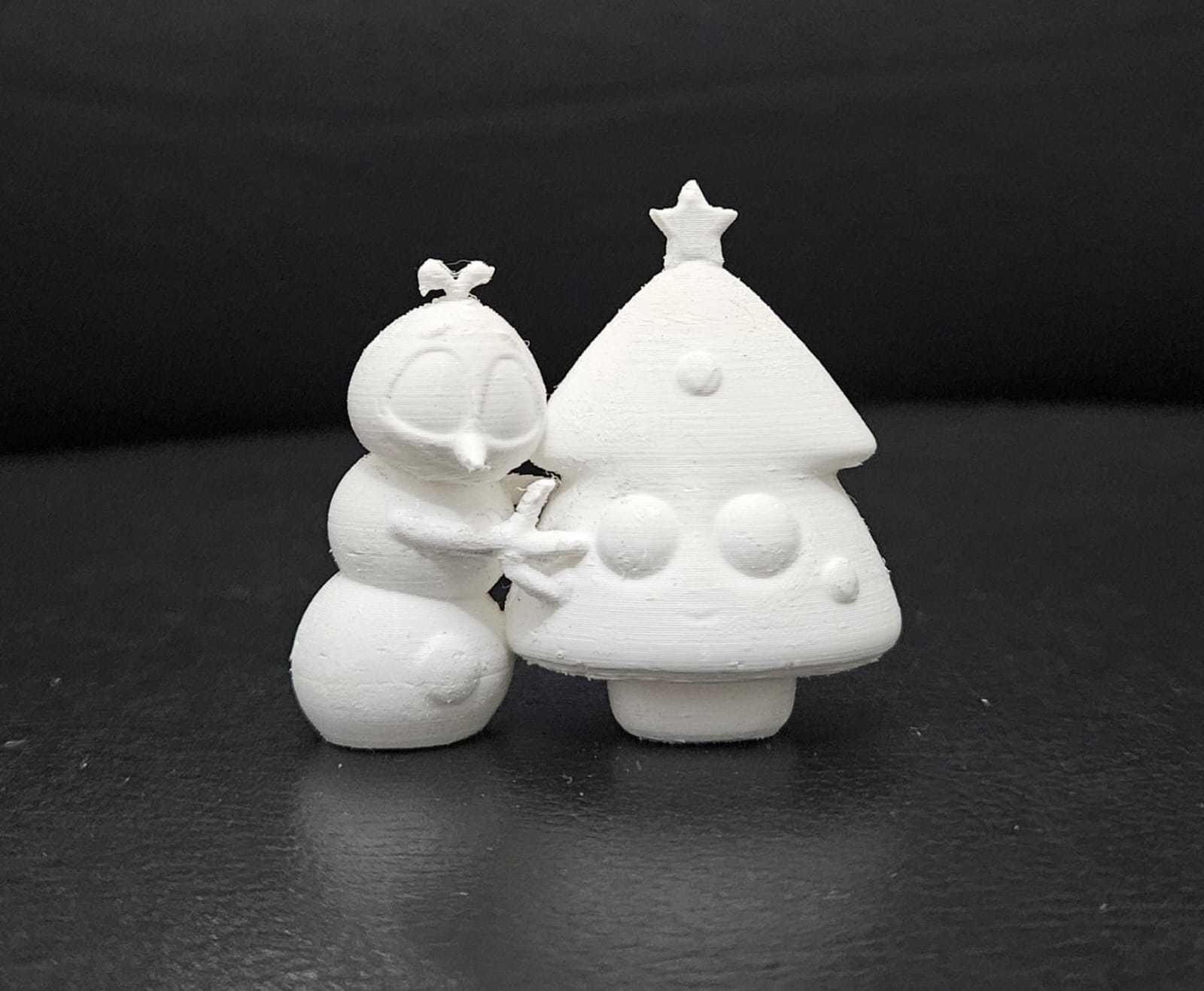 Snowman and Tree 3D print model_4