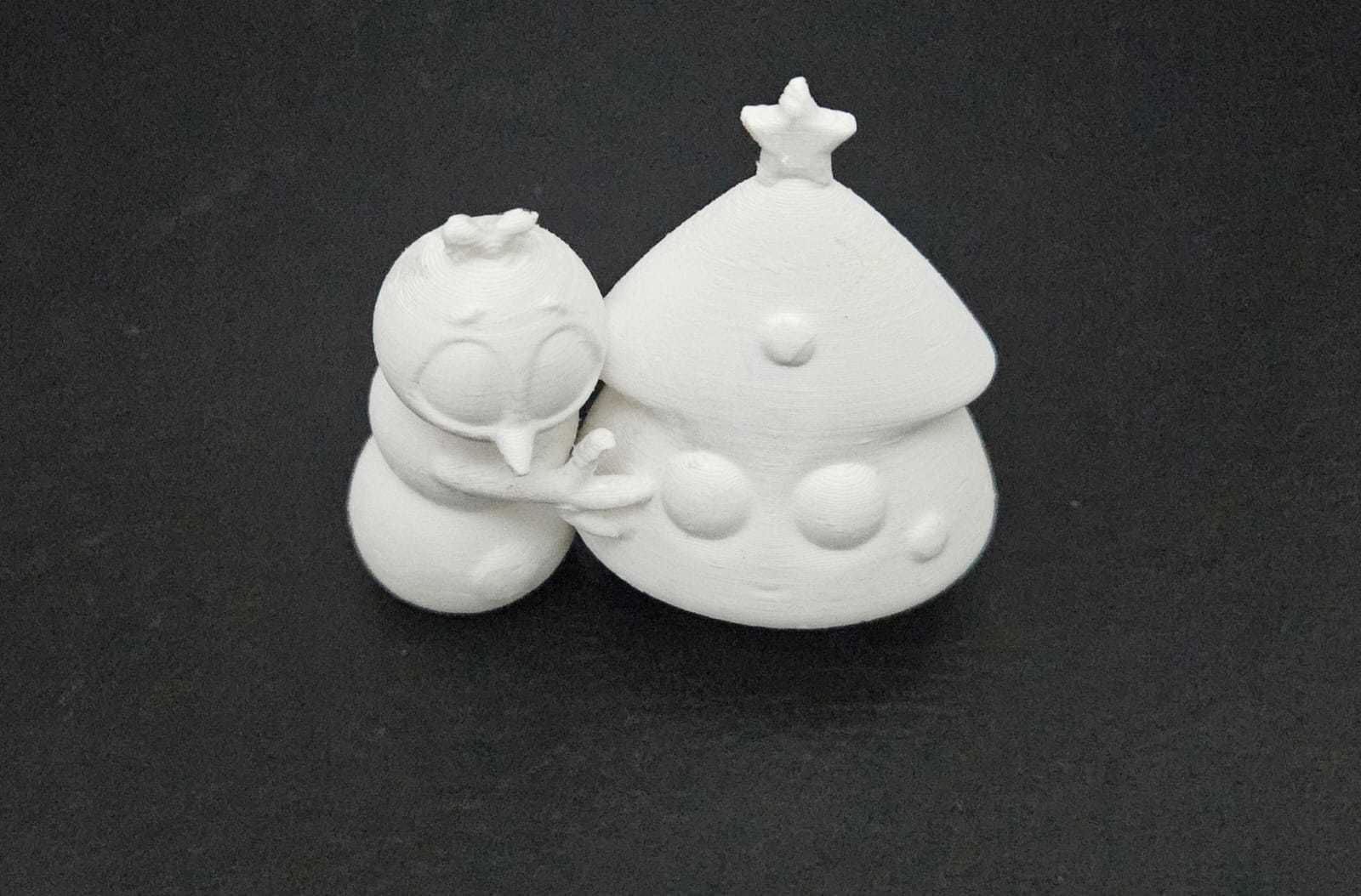 Snowman and Tree 3D print model_9